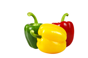 Colorful bell pepper isolated on transparent background png file