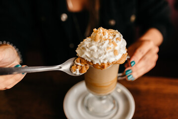 Cafeteria - Coffee with dulce de leche and whipped cream