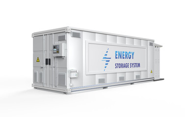 Energy storage system or battery container unit - obrazy, fototapety, plakaty
