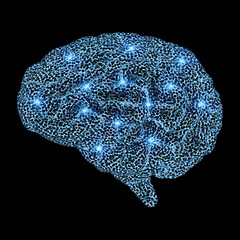 AI brain with x-ray electronic or digital brain
