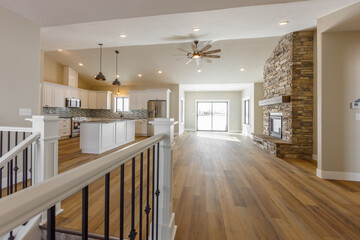 kitchen interior with living space and kitchen