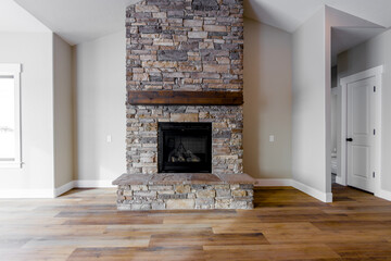 house with fireplace