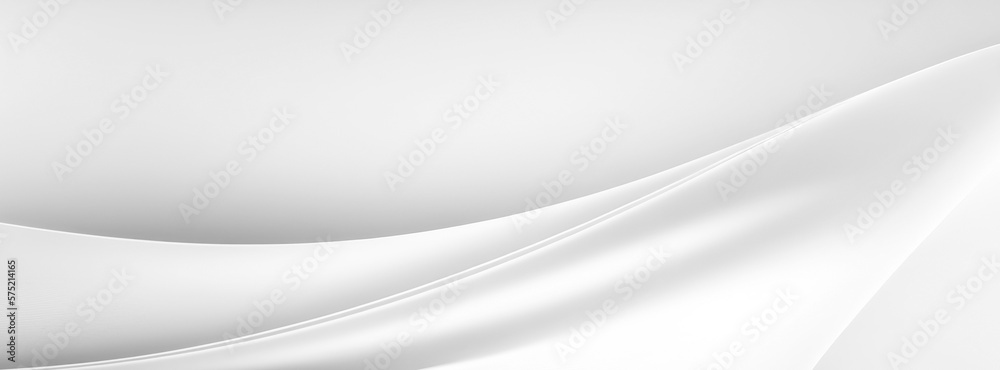 Aufkleber minimal abstract white background with smooth curve, flowing satin waves for backdrop design for ban