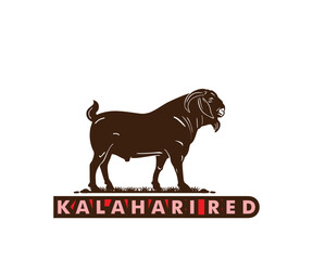 KALAHARI BREEDS SHEEP LOGO, silhouette of great sheep standing vector illustrations
