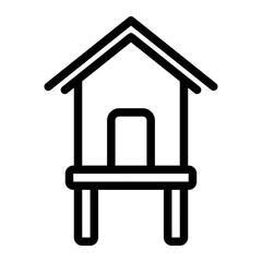 beach house line icon
