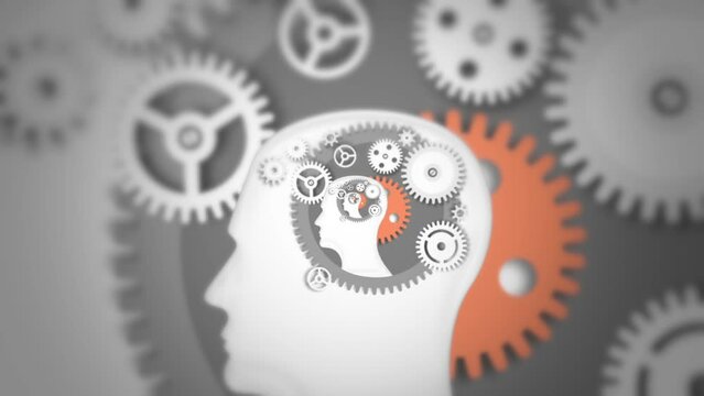 Gears Brain Zoom 3D Video Animation