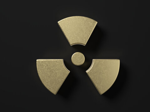 Gold radiation symbol