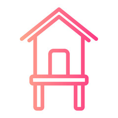 beach house gradient icon