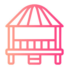 beach hut gradient icon