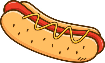 Hotdog food clip art illustration