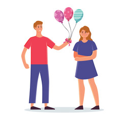 Couple in love isolated vector illustration
