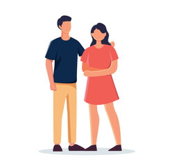 Couple in love isolated vector illustration
