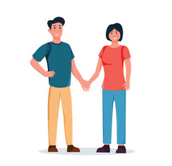 Couple in love isolated vector illustration
