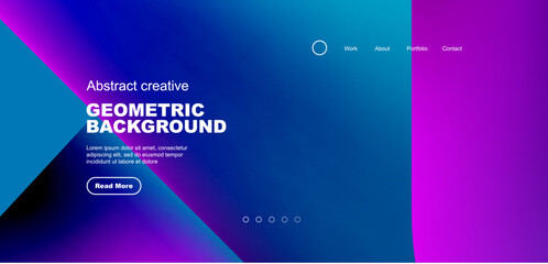 Geometric landing page background. Fluid colors and simple shapes abstract composition. Vector illustration for wallpaper, banner, background, leaflet, catalog, cover, flyer