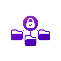 locked folders icon on white