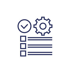 quality control in production and manufacturing line icon
