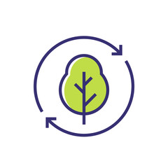 reforestation vector icon with a tree