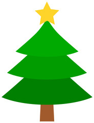 Christmas tree icon with star.