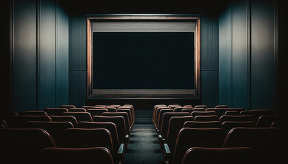 Fototapeta premium a movie theater, back view