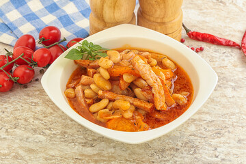 Roasted pork with white beans