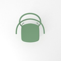 Armchair top view, modern designer furniture, Chair isolated on white background