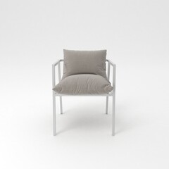 Armchair front view, modern designer furniture, Chair isolated on white background 