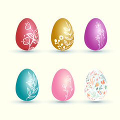 Coloring easter eggs collection, religious holiday and egg hunting