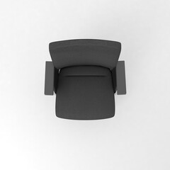 Office Chair top view, modern designer furniture, Chair isolated on white background
