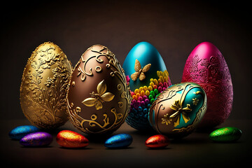 Festive easter eggs, generative art