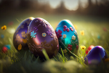 Festive easter eggs, generative art