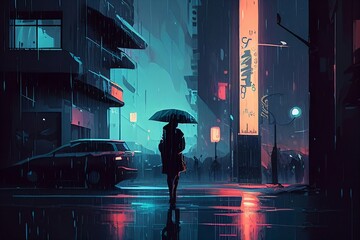 person under the rain