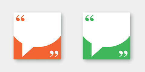 Quote frame blank template icon in flat style. Empty speech bubble vector illustration on isolated background. Textbox sign business concept.