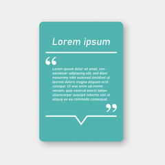 Quote frame blank template icon in flat style. Empty speech bubble vector illustration on isolated background. Textbox sign business concept.