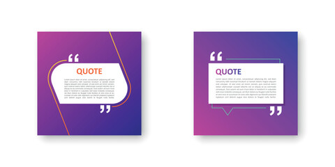 Quote frame blank template icon in flat style. Empty speech bubble vector illustration on isolated background. Textbox sign business concept.