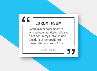 Quote frame blank template icon in flat style. Empty speech bubble vector illustration on isolated background. Textbox sign business concept.