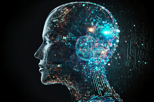 Futuristic World of Global Network Connection, Internet, and Digital Technology through AI, Machine Learning, Big Data, and Transparent Holographic Imaging