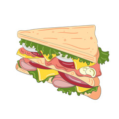 sandwich with ham and cheese