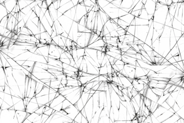 Cracked Smartphone Screen Texture on White Background, High-Quality Close-Up Photos