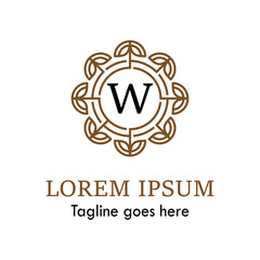 W Letter Vector Logo design with Abstract mandala flower swirl icon vector design