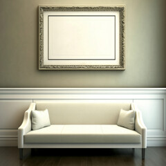 Wall Art Mock Up, Generative AI, Wide Art, Blank	
