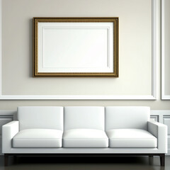 Wall Art Mock Up, Generative AI, Wide Art, Blank	