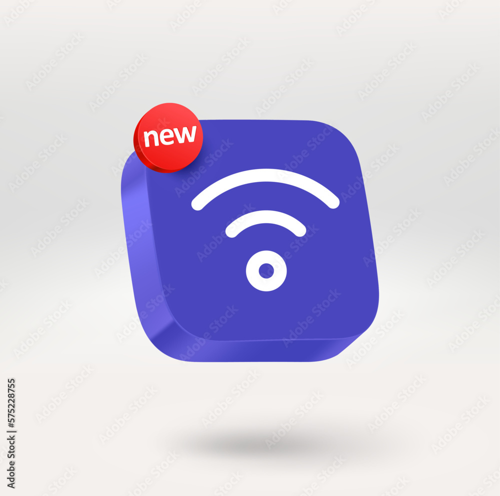 Poster Chat icon with NEW label. Mobile application icon. 3d vector icon isolated on white background