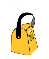 Vector illustration of a women's bag side view in brown.  Suitable for logo and icon design.