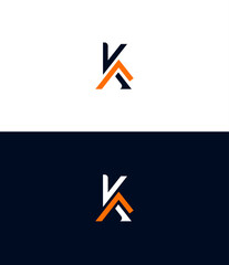 AK, KA logo design template vector illustration - obrazy, fototapety, plakaty