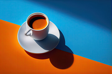 Coffee on multicolor background.