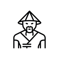 Black line icon for chinese