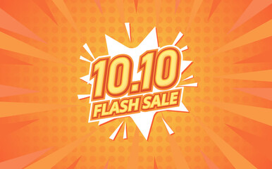 10.10 sale poster or shopping day flyer design. 10.10 Flash sale online banner. special offer or flash sale.