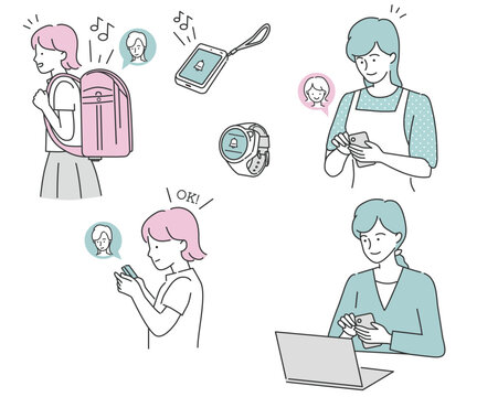 子供にスマートフォンやスマートウォッチや見守り端末を持たせてアプリで位置情報を確認するママ