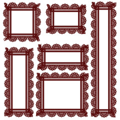 春色、くすみカラーフリルレース四角サイズ各種セット