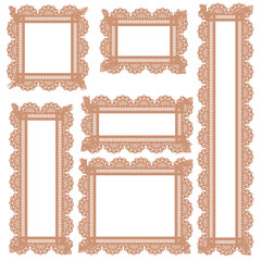 春色、くすみカラーフリルレース四角サイズ各種セット